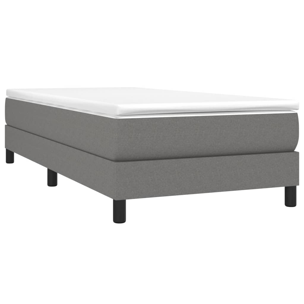 Box Spring Postel S Matrací Textil Tmavě Šedá