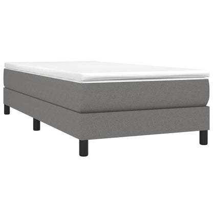 Box Spring Postel S Matrací Textil Tmavě Šedá