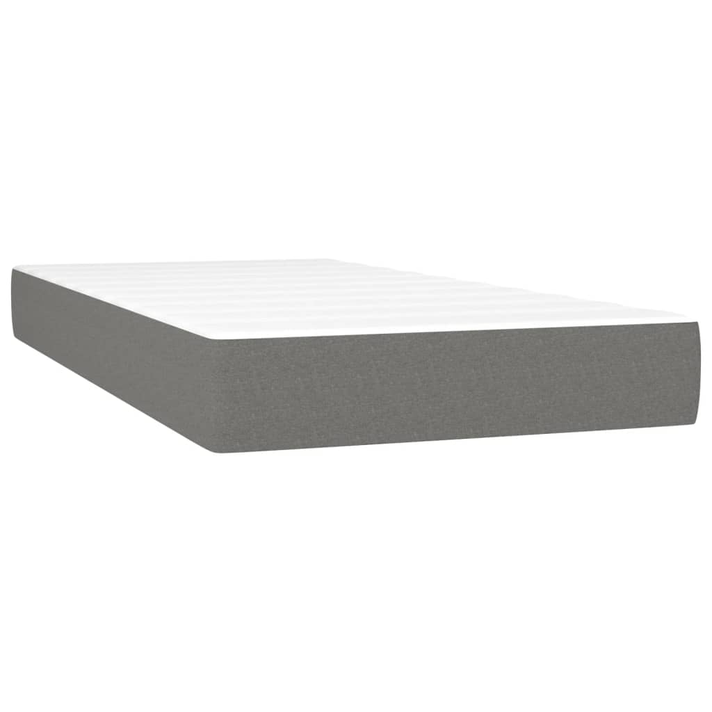 Box Spring Postel S Matrací Textil Tmavě Šedá