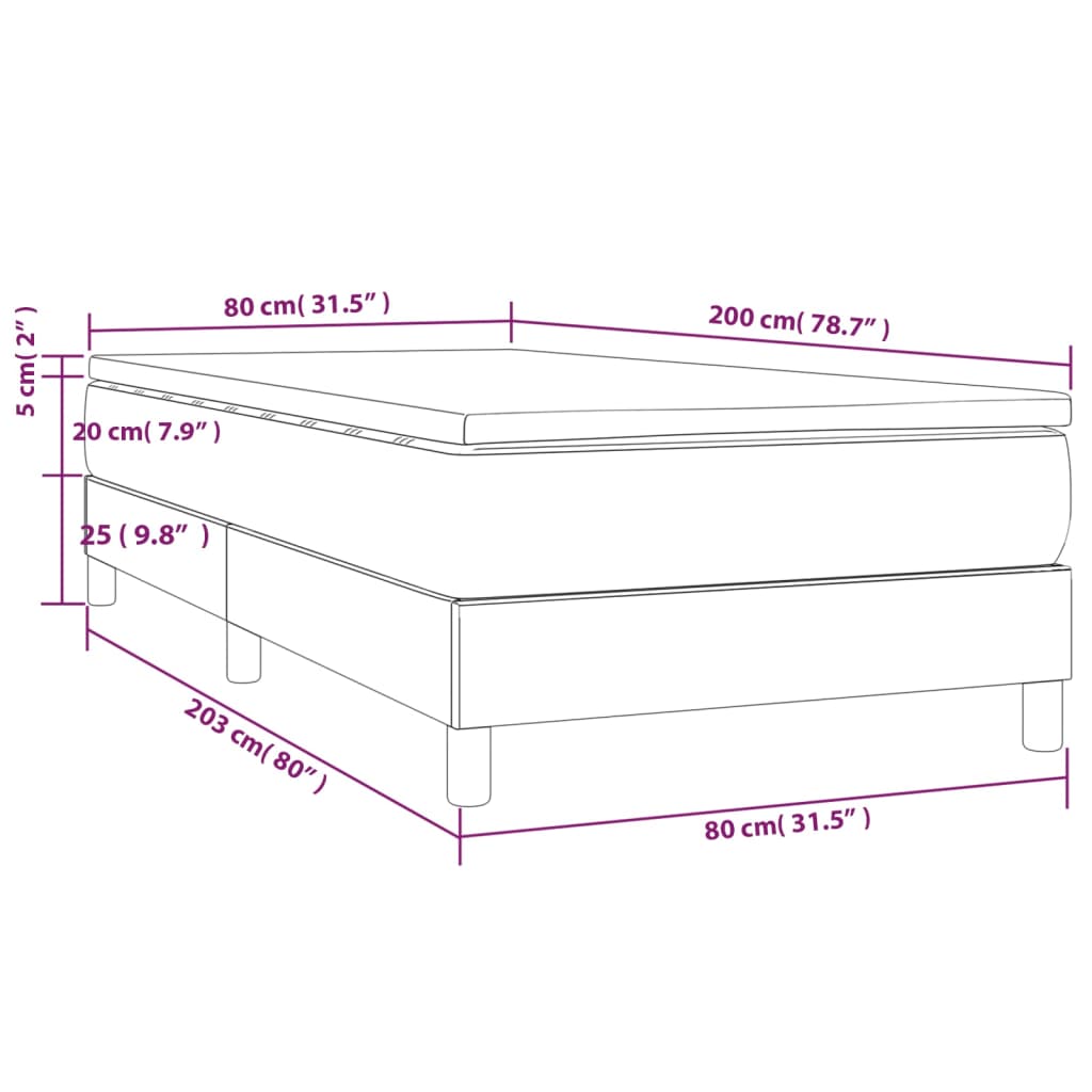 Box Spring Postel S Matrací Textil Tmavě Šedá
