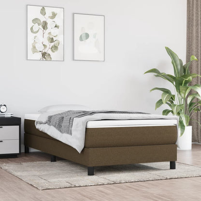 Box Spring Postel S Matrací Textil Tmavě Hnědá