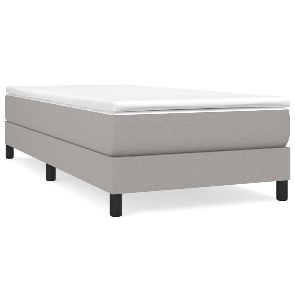 Box Spring Postel S Matrací Textil Světle Šedá