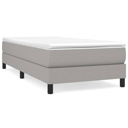 Box Spring Postel S Matrací Textil Světle Šedá