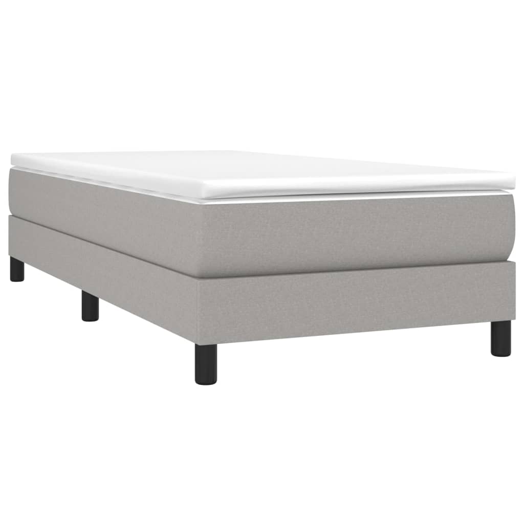 Box Spring Postel S Matrací Textil Světle Šedá