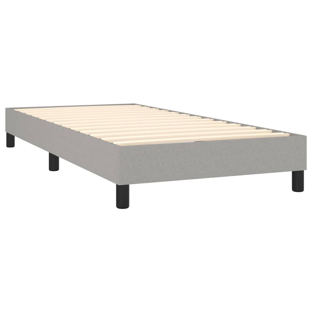 Box Spring Postel S Matrací Textil Světle Šedá