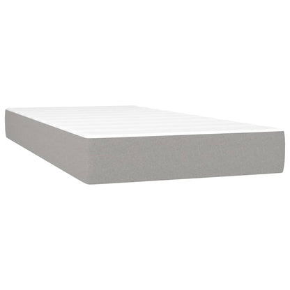Box Spring Postel S Matrací Textil Světle Šedá