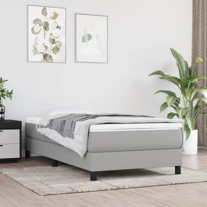 Box Spring Postel S Matrací Textil Světle Šedá