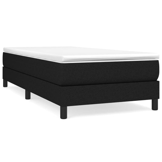Box Spring Postel S Matrací Černá Textil Černá