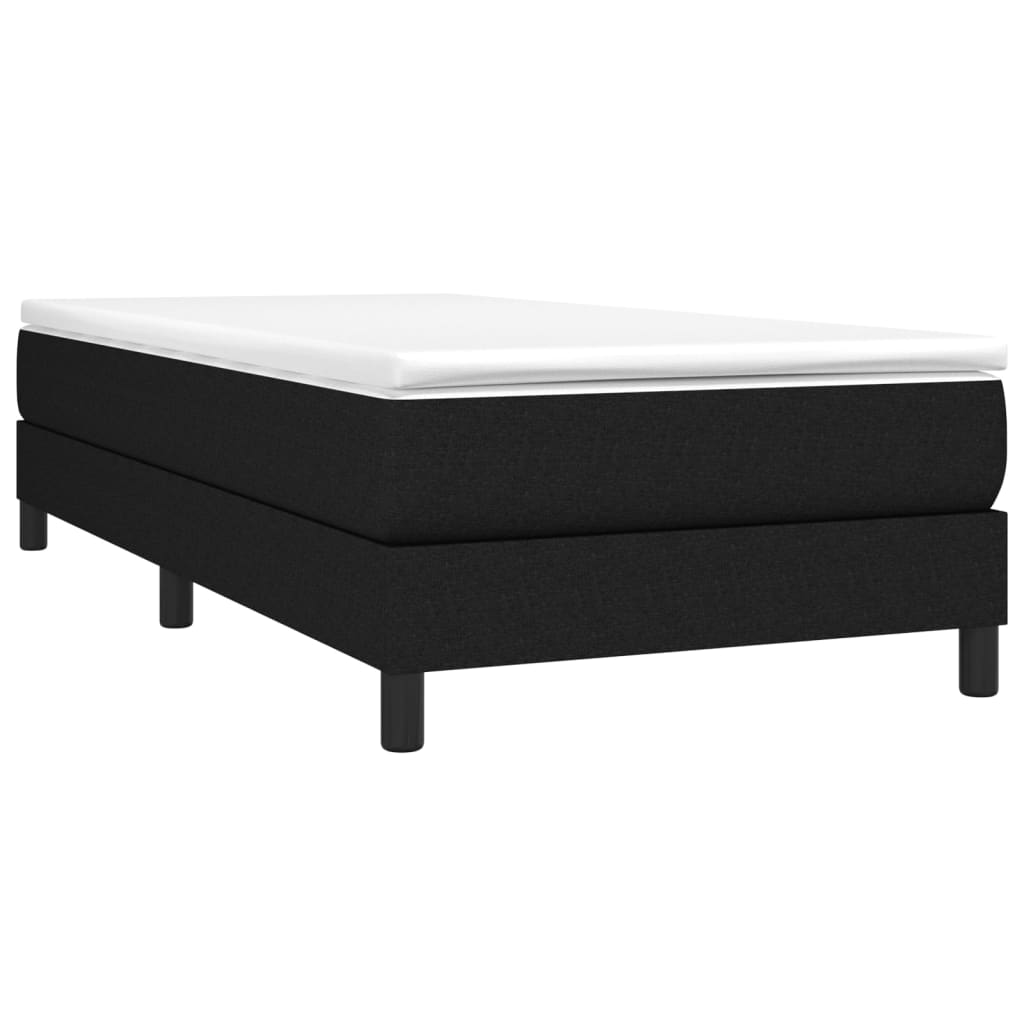 Box Spring Postel S Matrací Černá Textil Černá