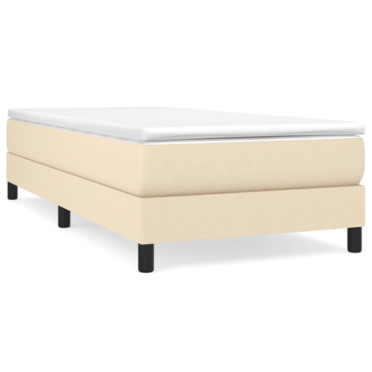 Box Spring Postel S Matrací Textil Krémová