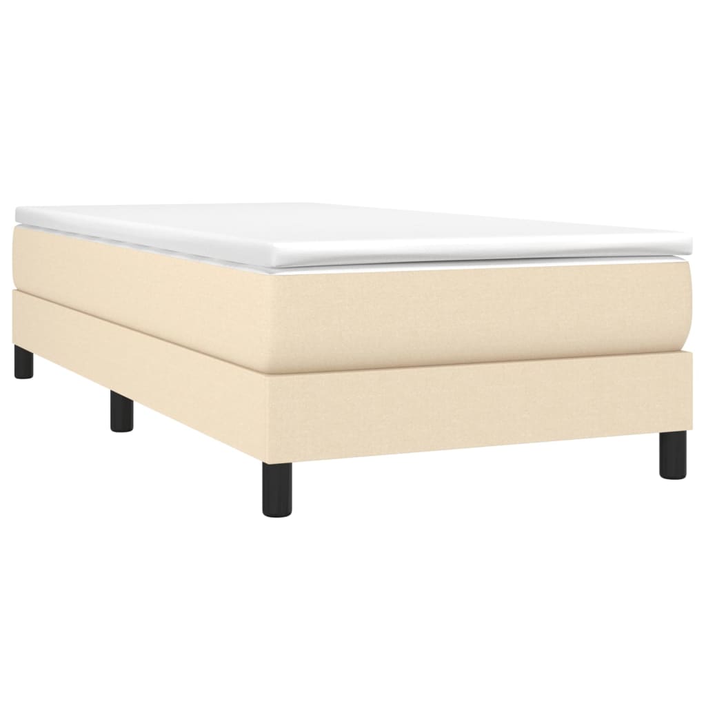 Box Spring Postel S Matrací Textil Krémová