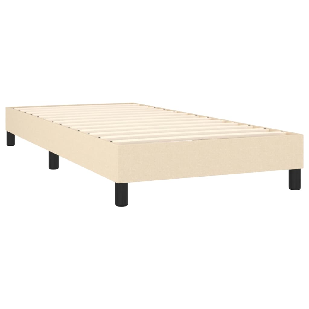 Box Spring Postel S Matrací Textil Krémová