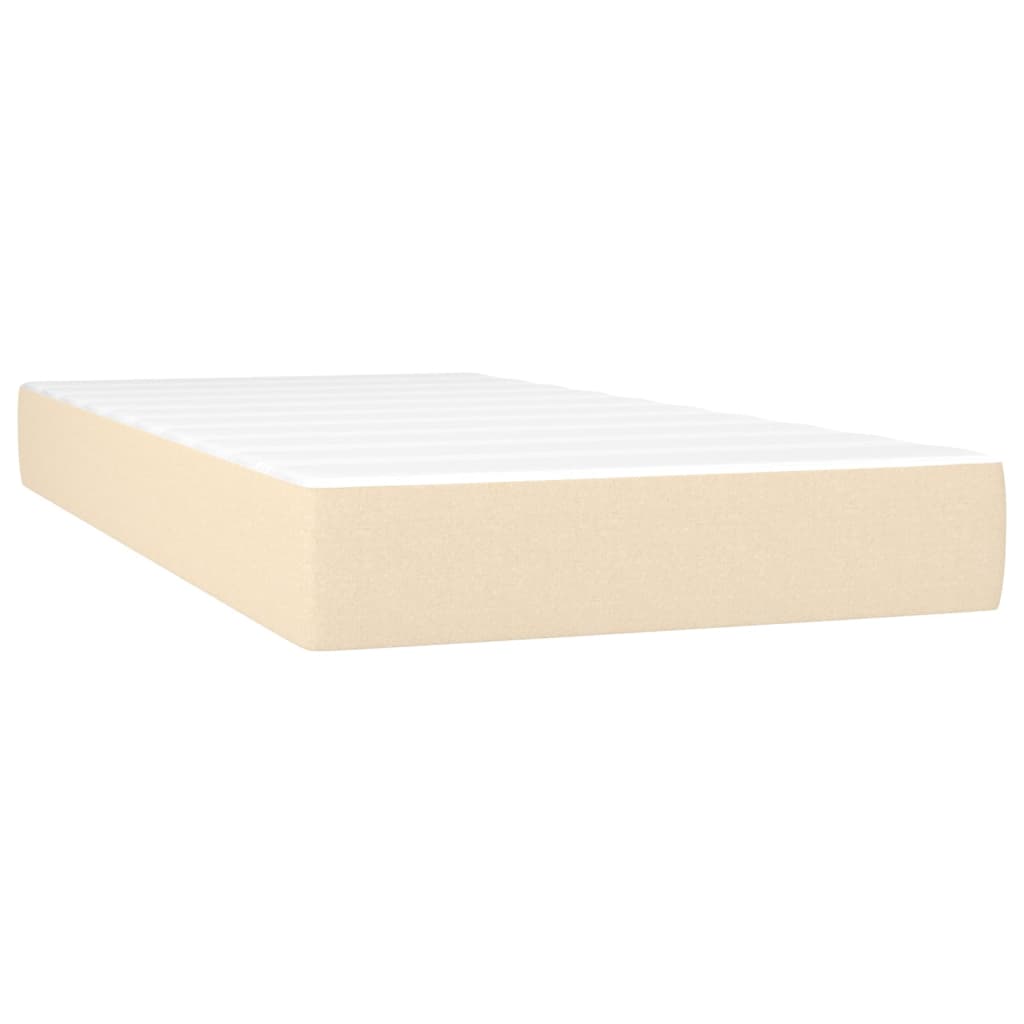 Box Spring Postel S Matrací Textil Krémová