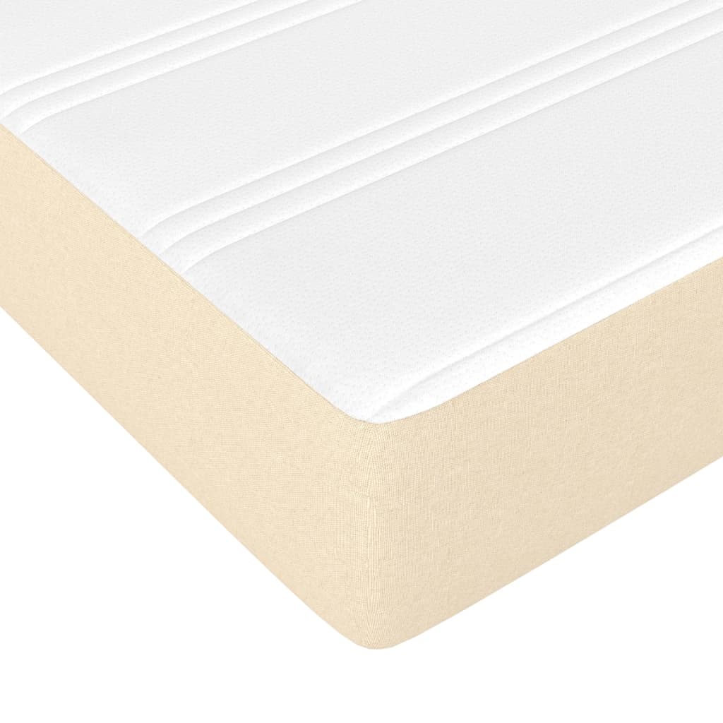 Box Spring Postel S Matrací Textil Krémová