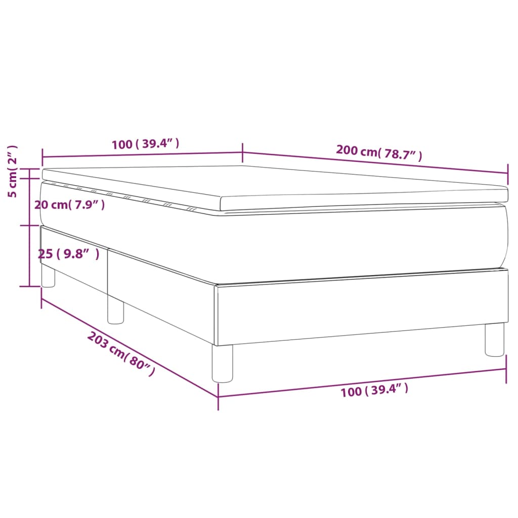 Box Spring Postel S Matrací Textil Krémová
