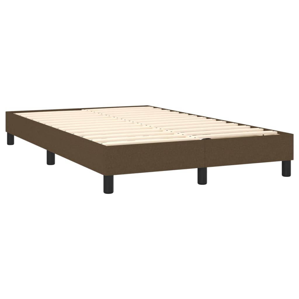 Box Spring Postel S Matrací Textil Tmavě Hnědá