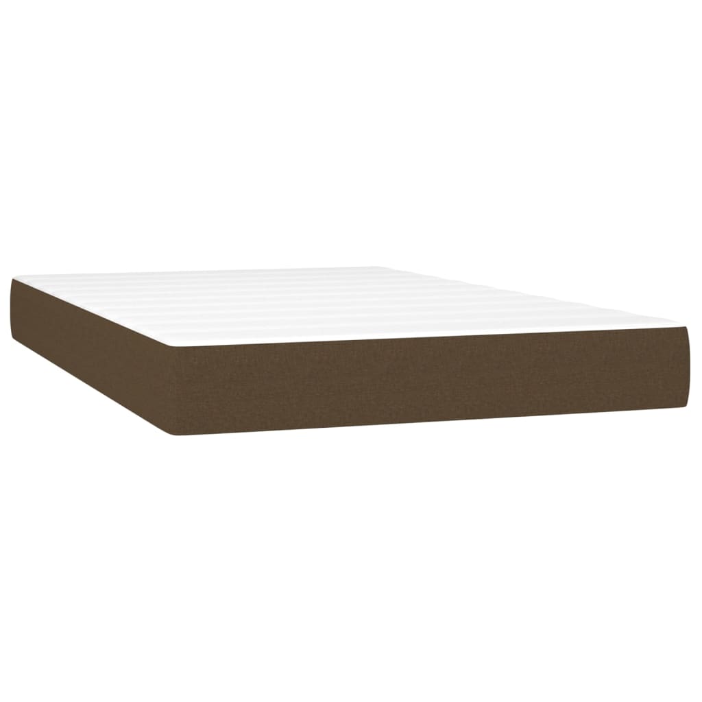 Box Spring Postel S Matrací Textil Tmavě Hnědá