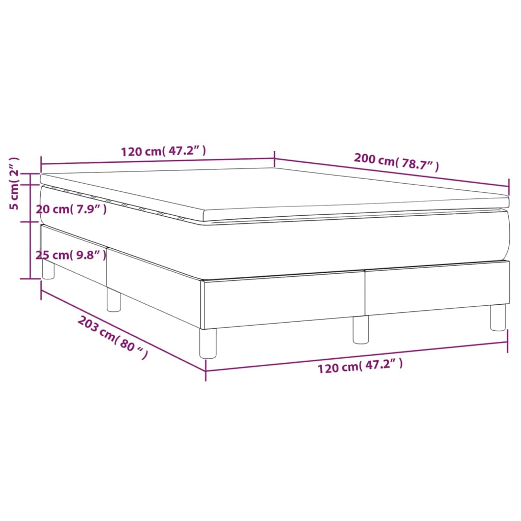 Box Spring Postel S Matrací Textil Tmavě Hnědá
