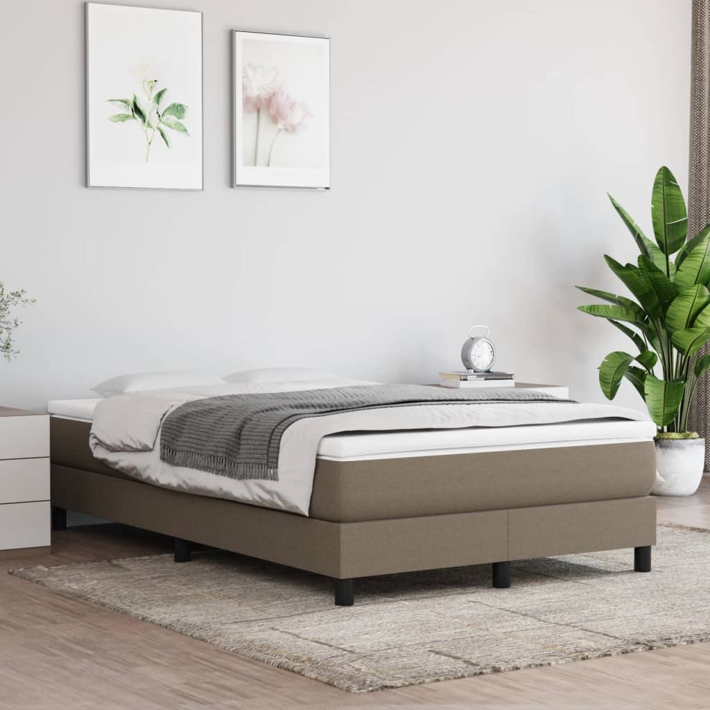 Box Spring Postel S Matrací Textil Taupe