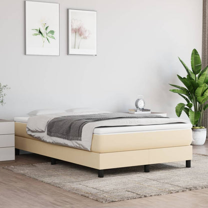 Box Spring Postel S Matrací Textil Krémová