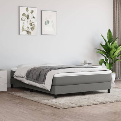 Box Spring Postel S Matrací Textil Tmavě Šedá