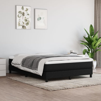 Box Spring Postel S Matrací Černá Textil Černá