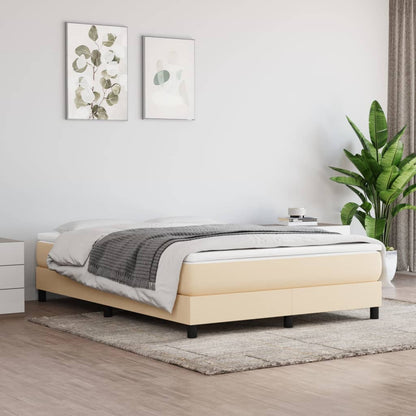 Box Spring Postel S Matrací Textil Krémová