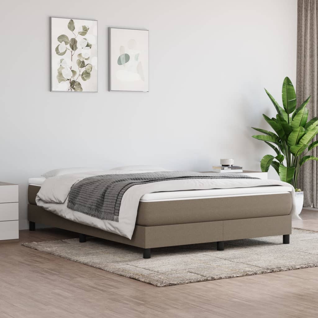 Box Spring Postel S Matrací Textil Taupe
