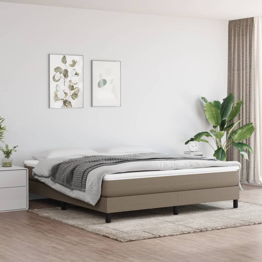 Box Spring Postel S Matrací Textil Taupe