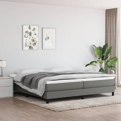 Box Spring Postel S Matrací Textil Tmavě Šedá