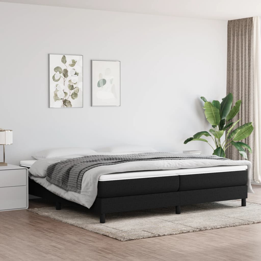 Box Spring Postel S Matrací Černá Textil Černá