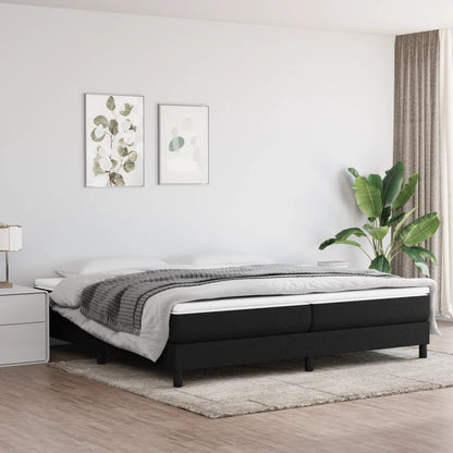 Box Spring Postel S Matrací Černá Textil Černá