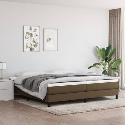 Box Spring Postel S Matrací Textil Tmavě Hnědá