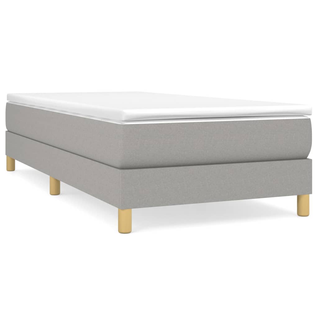 Box Spring Postel S Matrací Textil Světle Šedá