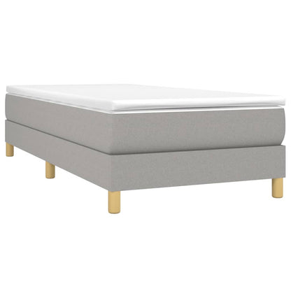 Box Spring Postel S Matrací Textil Světle Šedá