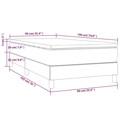 Box Spring Postel S Matrací Textil Světle Šedá