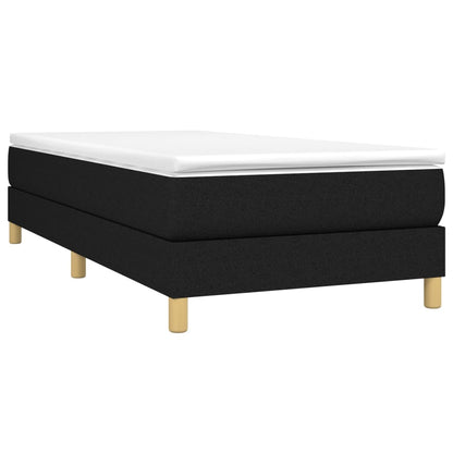 Box Spring Postel S Matrací Černá Textil Černá