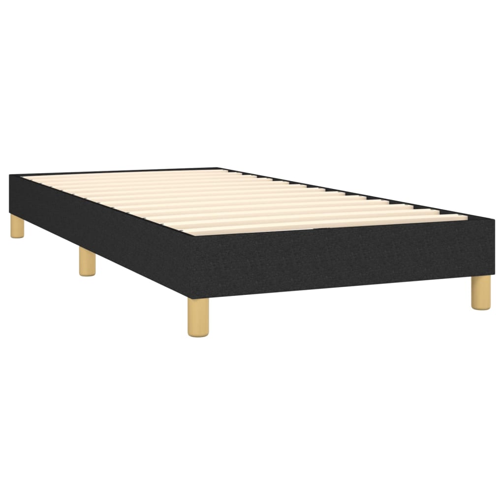 Box Spring Postel S Matrací Černá Textil Černá