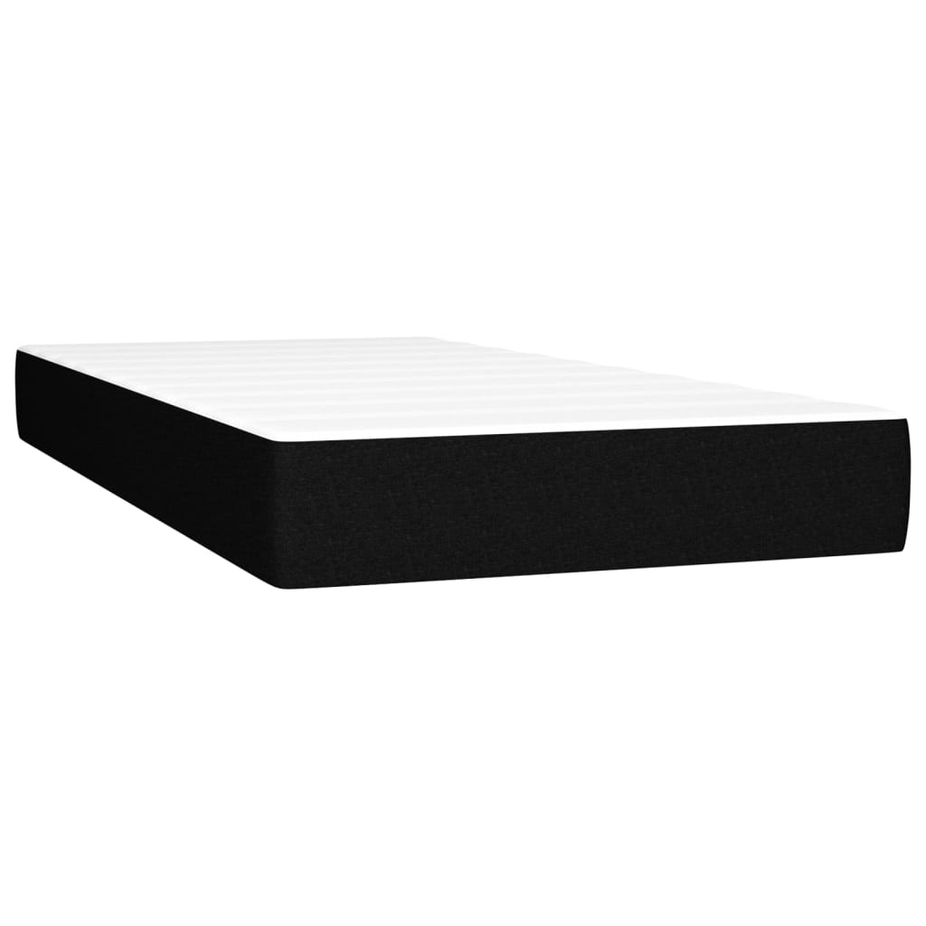 Box Spring Postel S Matrací Černá Textil Černá