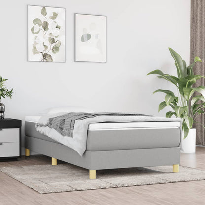 Box Spring Postel S Matrací Textil Světle Šedá