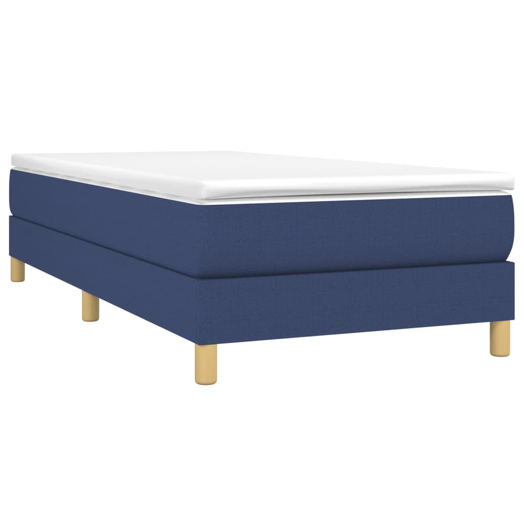 Box Spring Postel S Matrací Textil Modrá