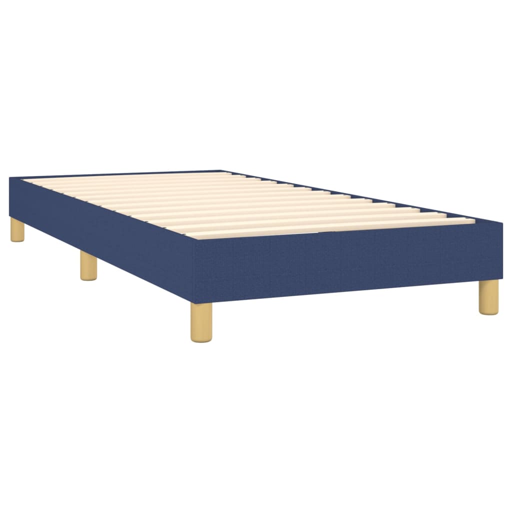 Box Spring Postel S Matrací Textil Modrá