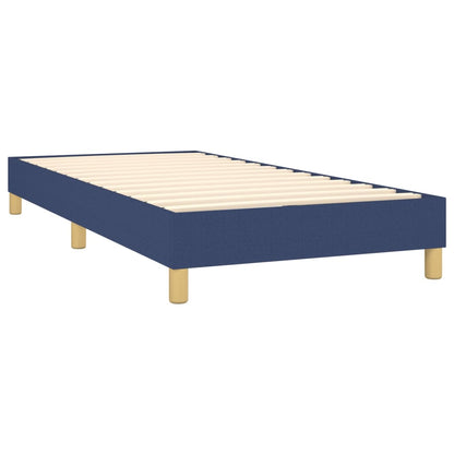 Box Spring Postel S Matrací Textil Modrá