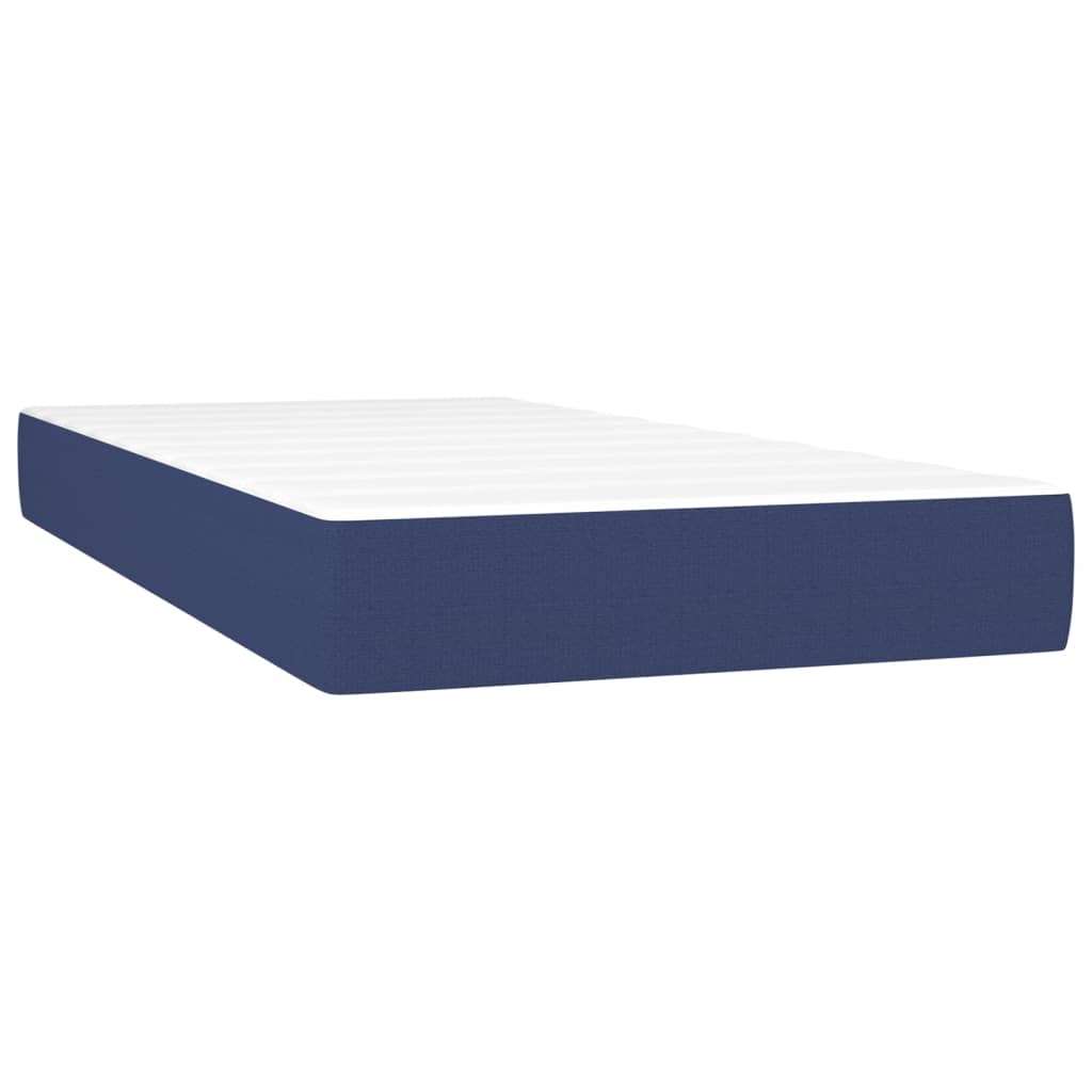 Box Spring Postel S Matrací Textil Modrá