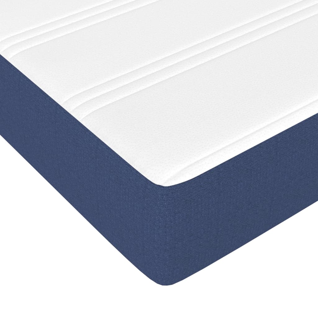 Box Spring Postel S Matrací Textil Modrá