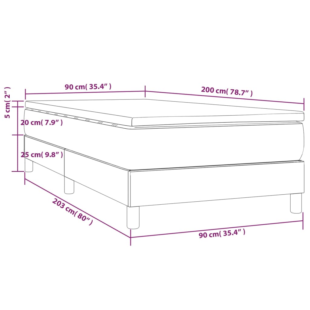 Box Spring Postel S Matrací Textil Modrá