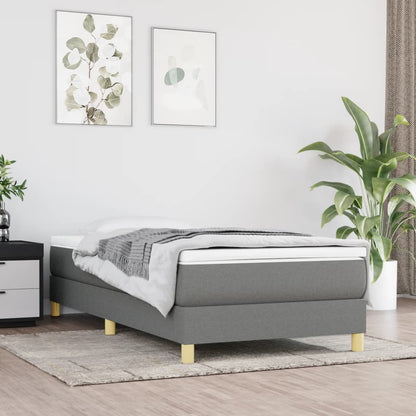 Box Spring Postel S Matrací Textil Tmavě Šedá