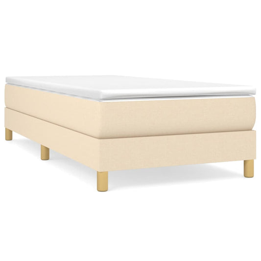 Box Spring Postel S Matrací Textil Krémová