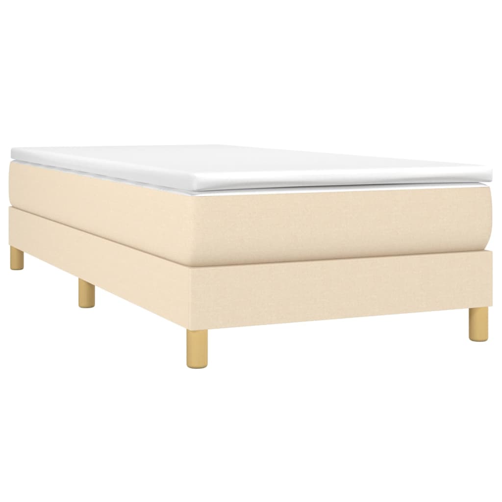 Box Spring Postel S Matrací Textil Krémová