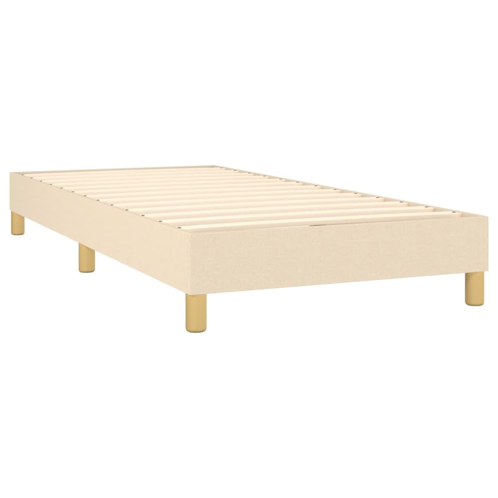 Box Spring Postel S Matrací Textil Krémová